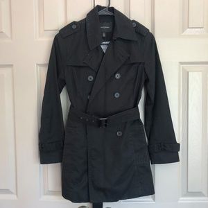 Women's BANANA REPUBLIC Trench Rain Coat | Black | XS Petite
